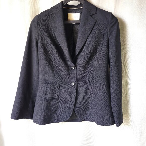 Banana Republic Stretch 2 Button Wool Blazer Black Size 8 NWOT - Picture 1 of 7